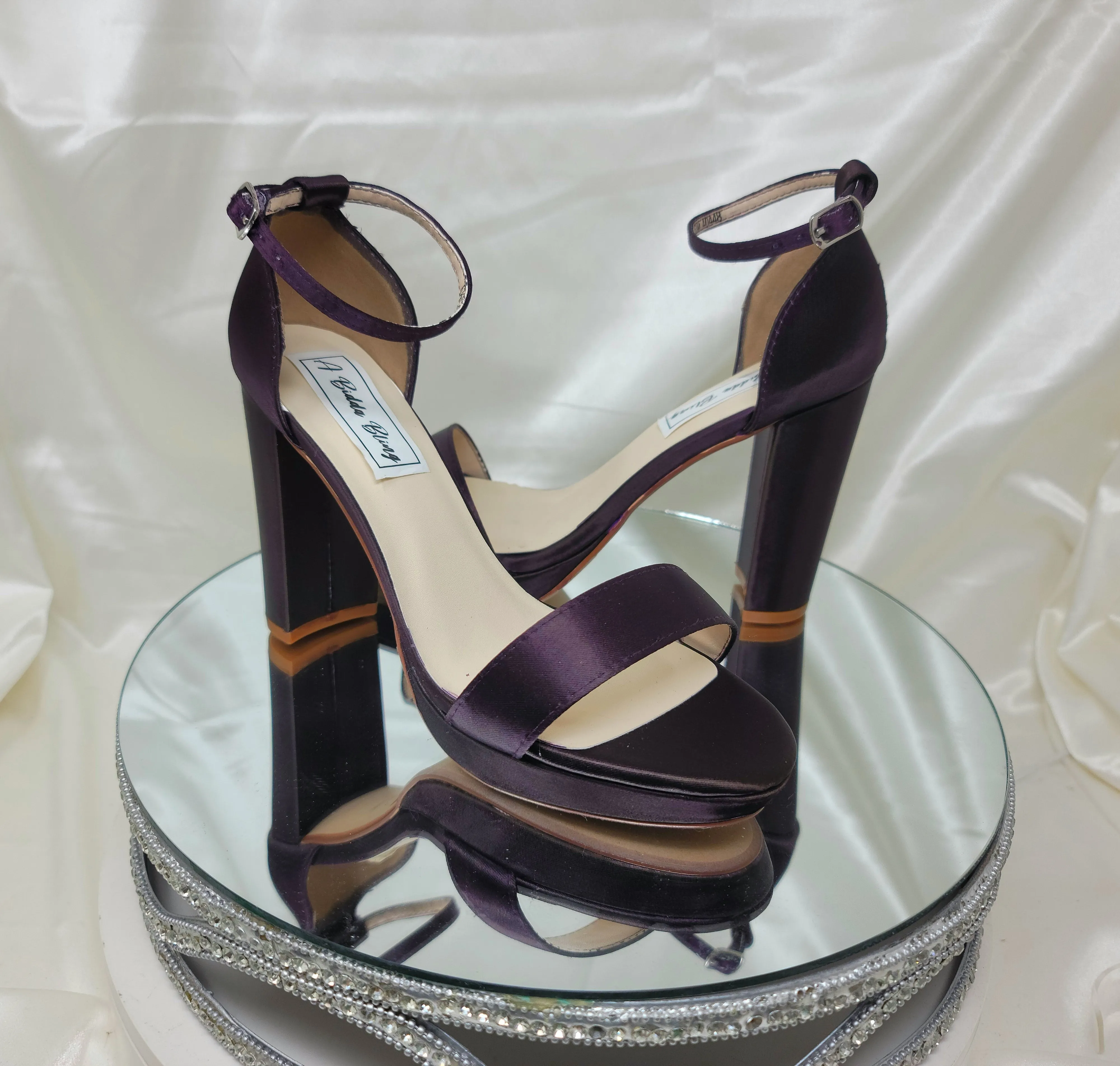 Eggplant Purple Wedding Shoes with Platform- Eggplant Purple Bridesmaids Shoes