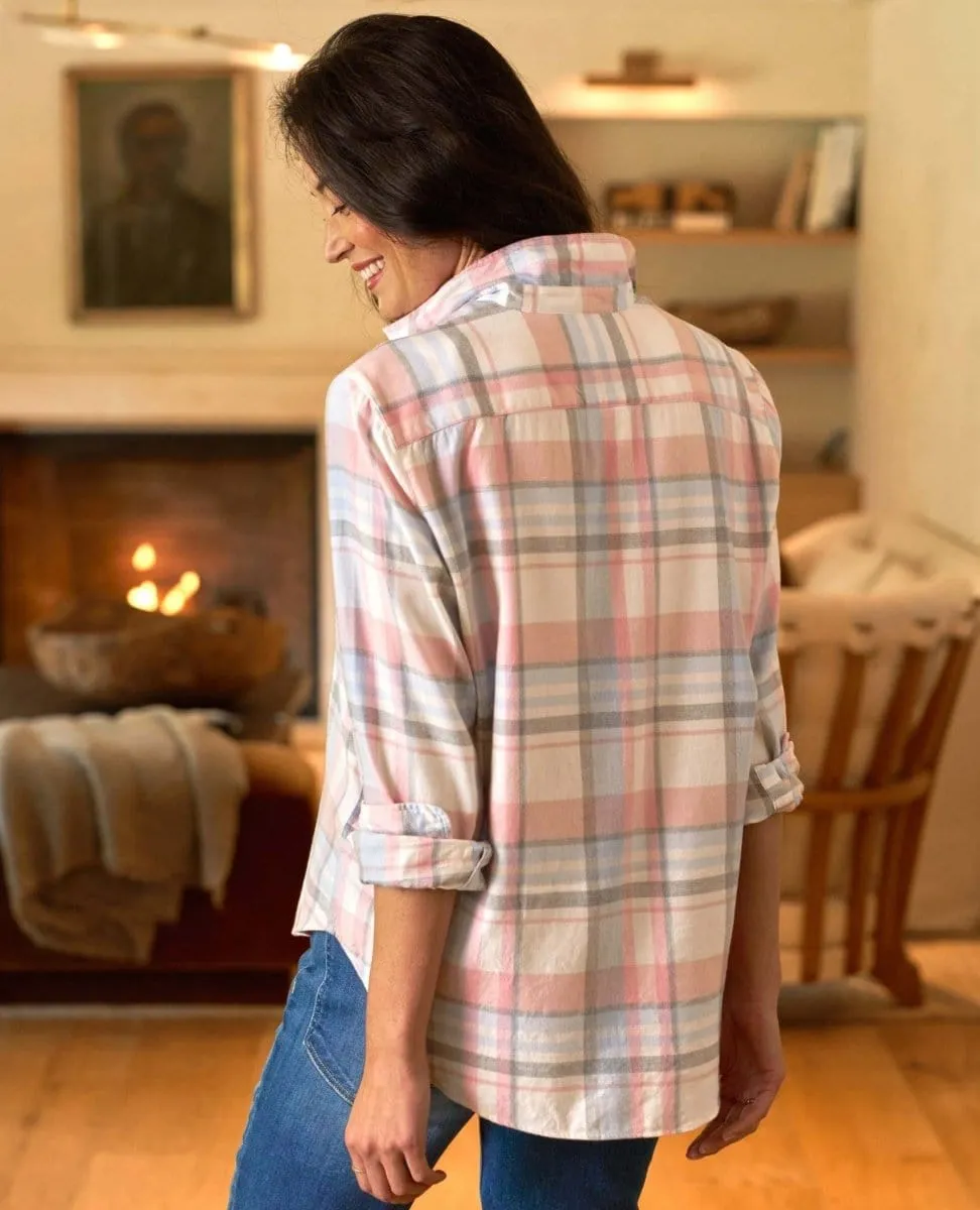 Eileen Pink Blue Plaid Softest Shirt