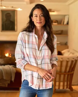 Eileen Pink Blue Plaid Softest Shirt