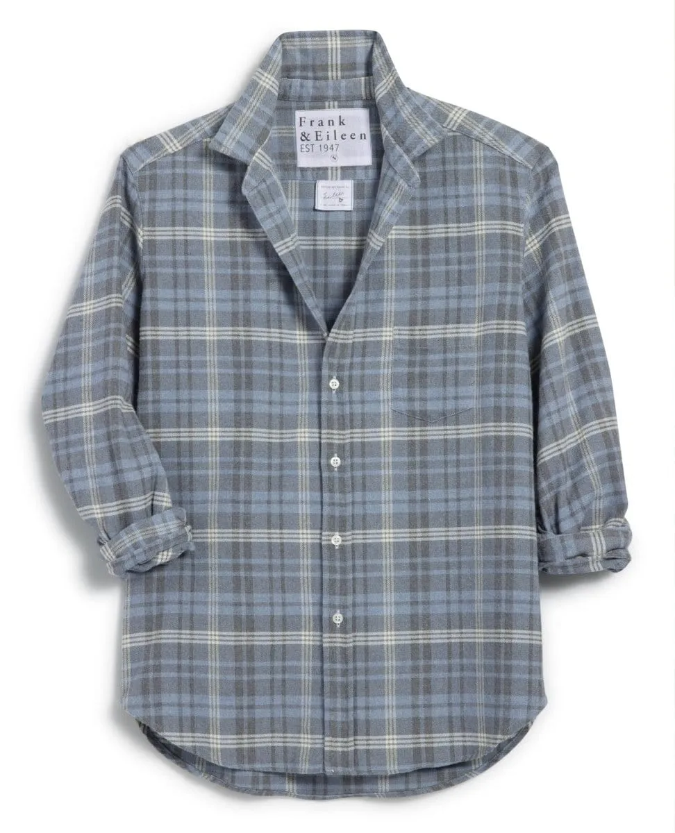 Eileen Relaxed Soft Grey Plaid Flannel