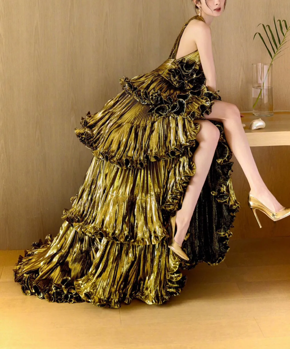 Elegant Evening Formal V-neck Sleeveless Dress