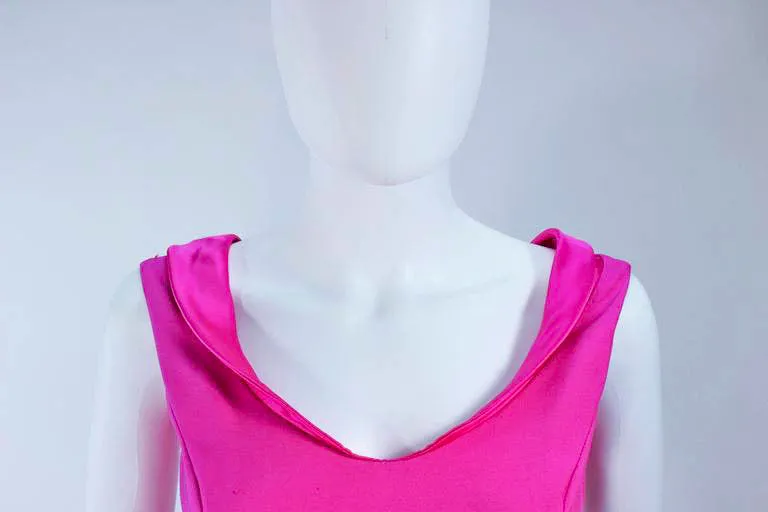 ELIZABETH MASON COUTURE Pink Magenta Bow Cocktail Dress