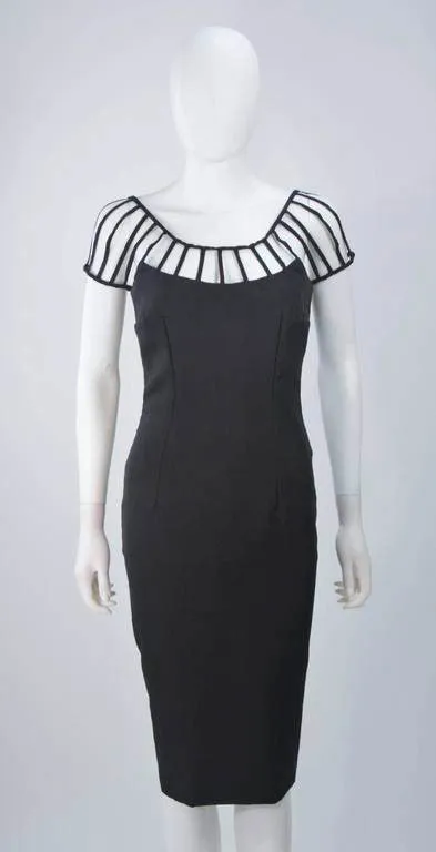 ELIZABETH MASON COUTURE Silk Cage Cocktail Dress
