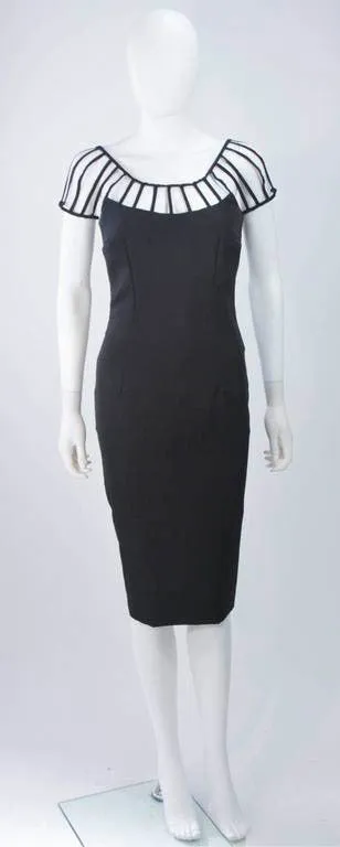 ELIZABETH MASON COUTURE Silk Cage Cocktail Dress