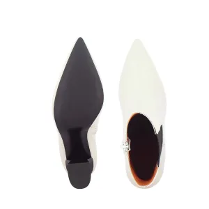 Elliana Nappa Leather Ankle Boots - Off White