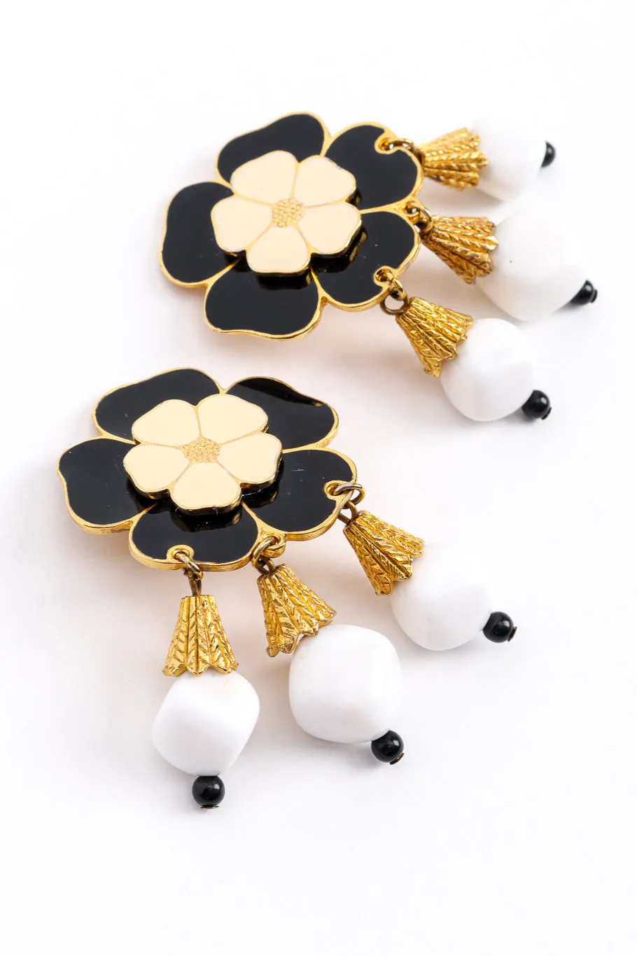 Enamel Flower Dangle Earrings