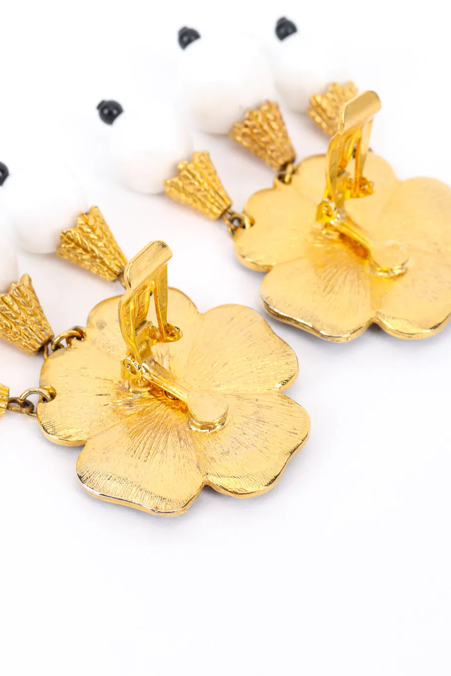 Enamel Flower Dangle Earrings