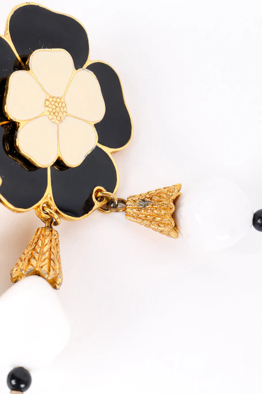 Enamel Flower Dangle Earrings