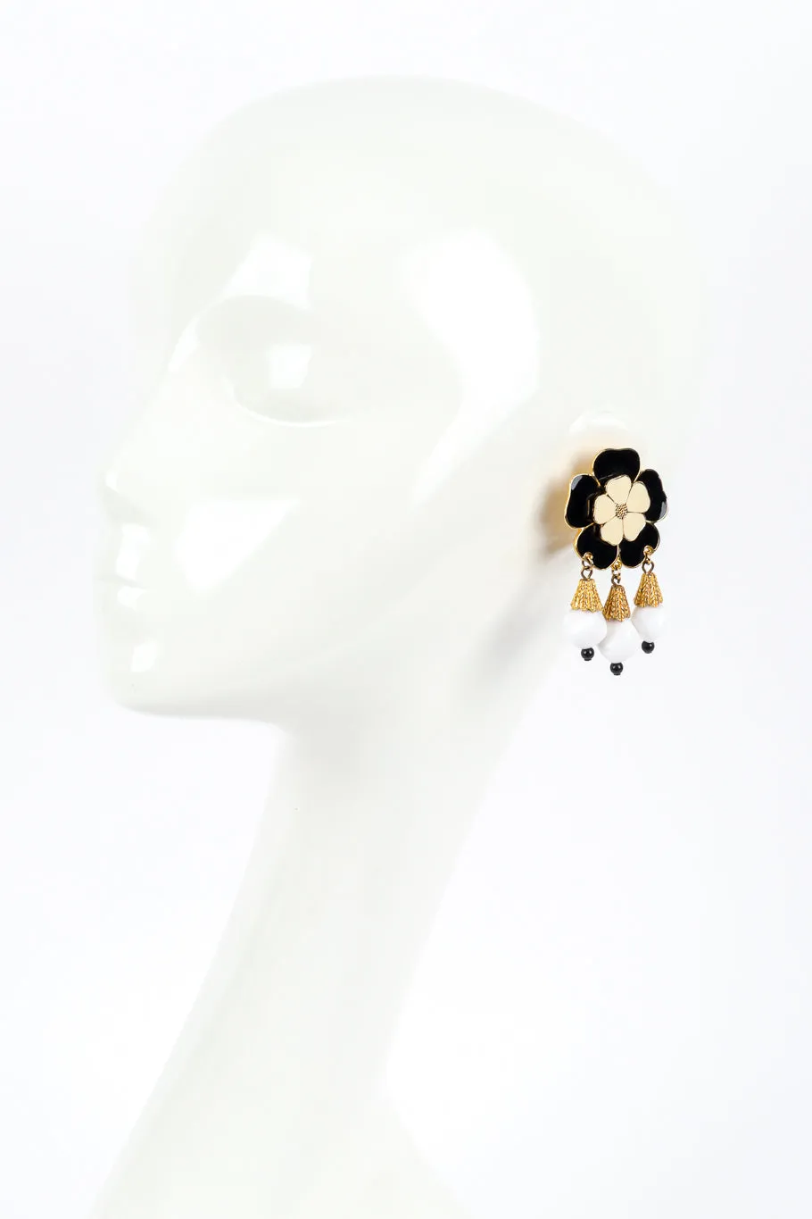 Enamel Flower Dangle Earrings