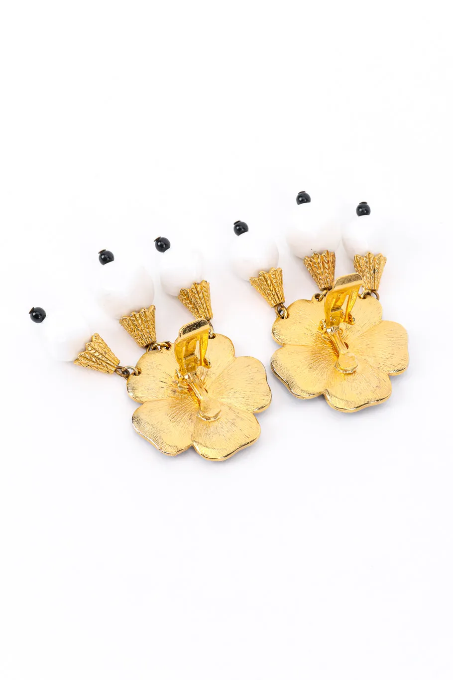 Enamel Flower Dangle Earrings