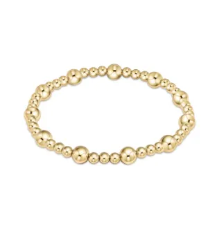 ENewton Classic Sincerity Pattern 6mm Bead Bracelet - Gold