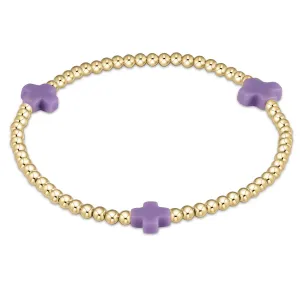 enewton signature cross gold pattern 3mm bead bracelet - purple