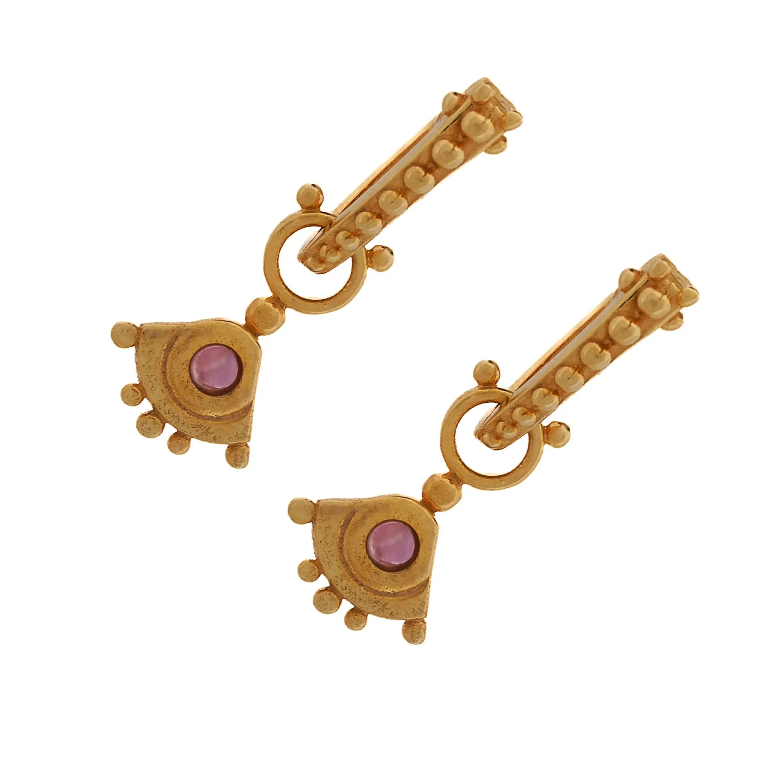 Evil Eye Sterling Silver Tourmaline Gemstone Gold Earring