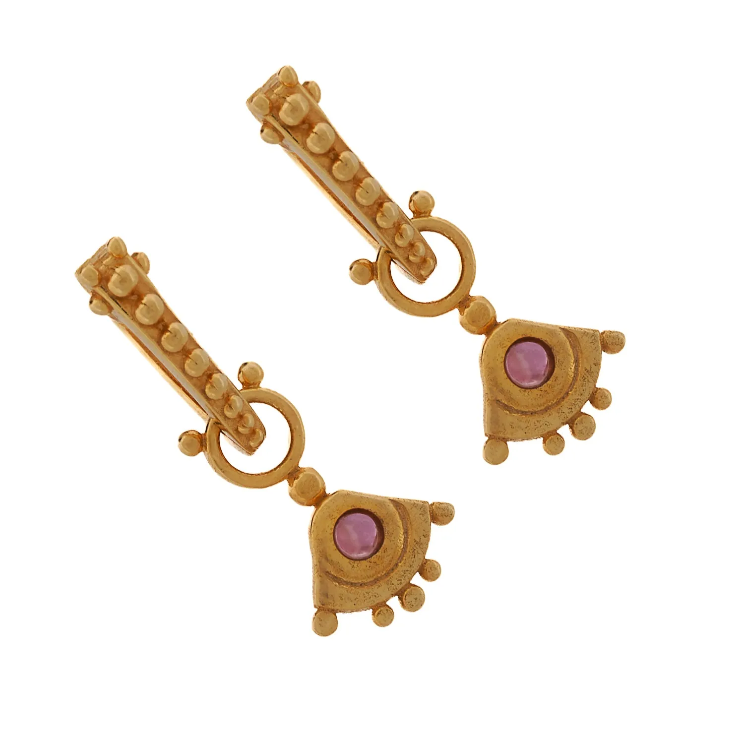 Evil Eye Sterling Silver Tourmaline Gemstone Gold Earring