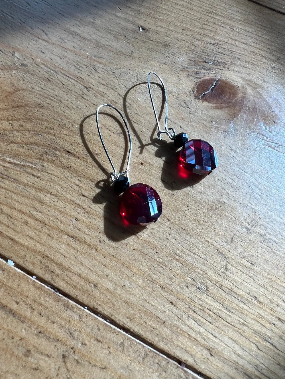 Faceted Austrian Crystal earrings circular disk