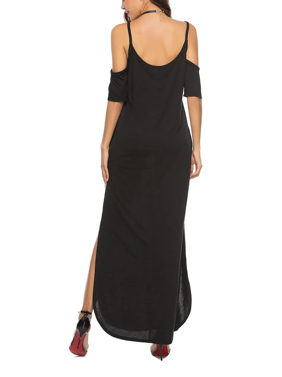 Fashion Black Sling Sexy Maxi Dress