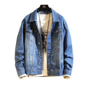 Fashion Inelasticity Breathable Long Sleeve Men's Denim Jacket