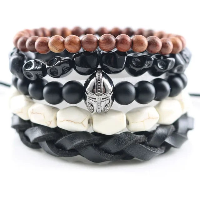 Fashionable Beads Bangle with Leopard Head