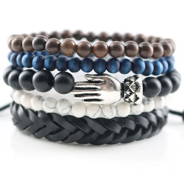 Fashionable Beads Bangle with Leopard Head