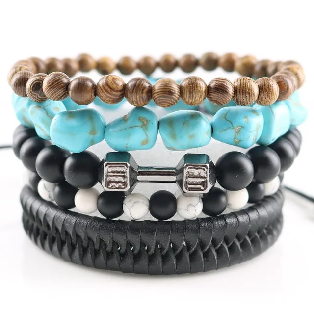 Fashionable Beads Bangle with Leopard Head