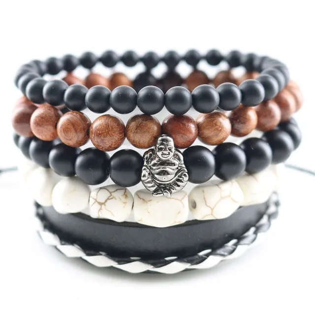 Fashionable Beads Bangle with Leopard Head