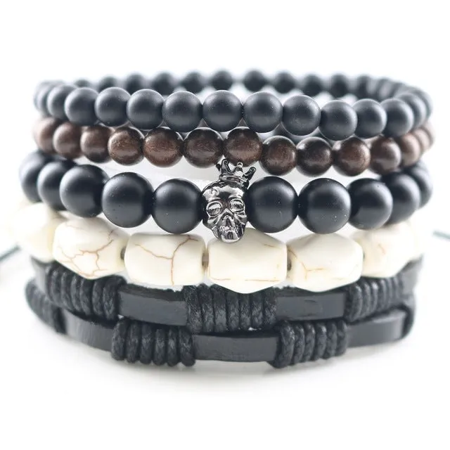 Fashionable Beads Bangle with Leopard Head