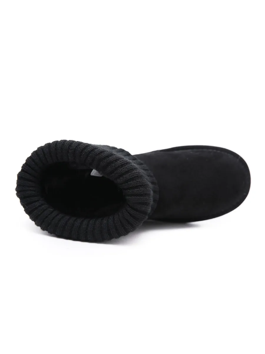 Faux Fur Knit Ankle Mini Boots
