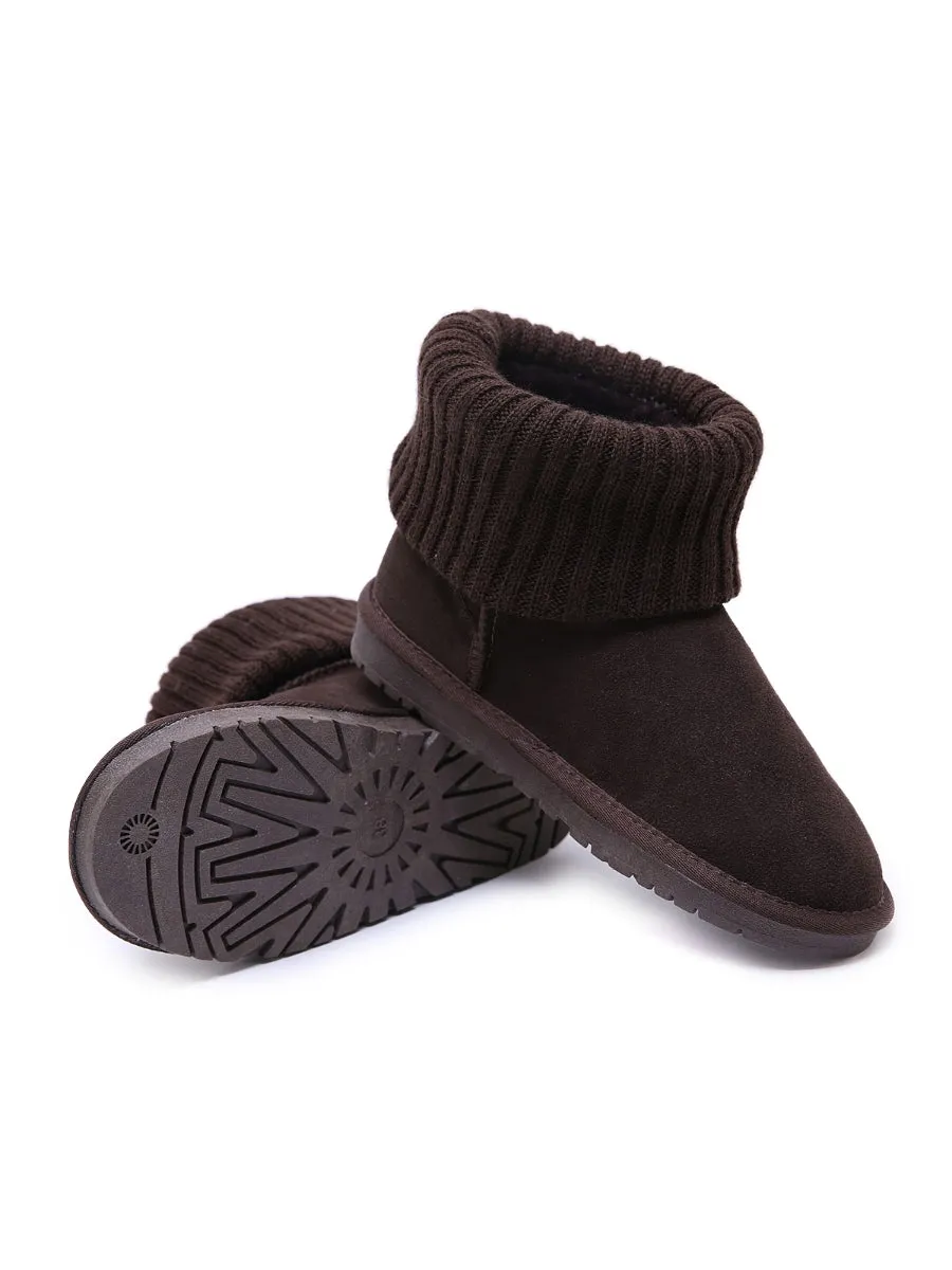 Faux Fur Knit Ankle Mini Boots