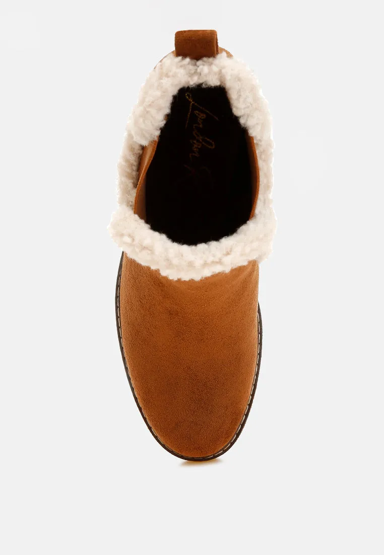 Faux Fur Lined Chelsea Boots By RAG