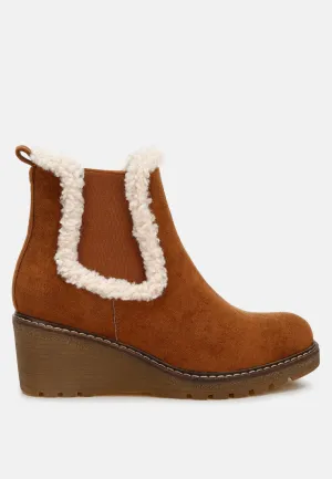 Faux Fur Lined Chelsea Boots By RAG