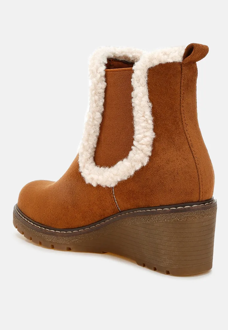 Faux Fur Lined Chelsea Boots By RAG