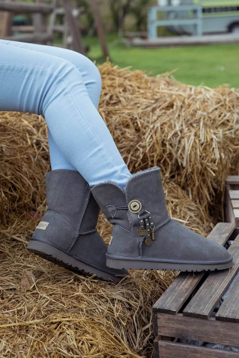 Faux Fur-Lined Cooper Lock Tassel Boot - Grey