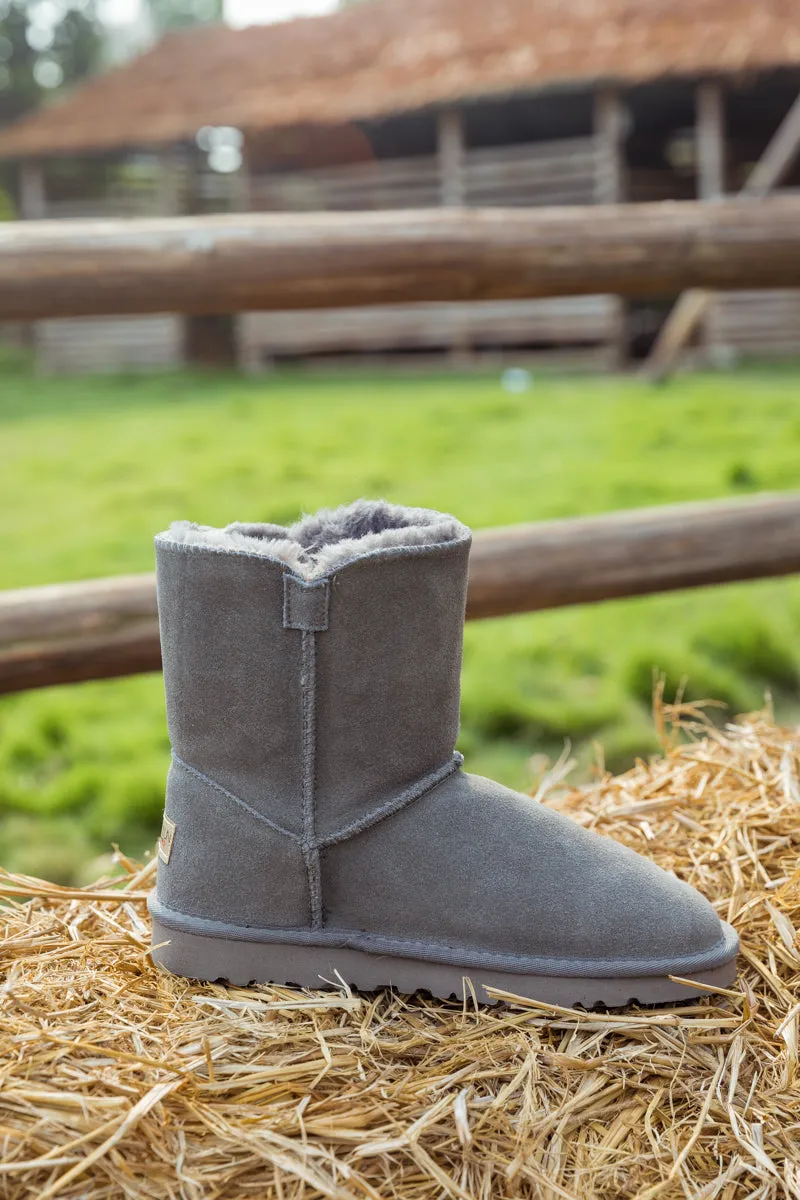Faux Fur-Lined Cooper Lock Tassel Boot - Grey