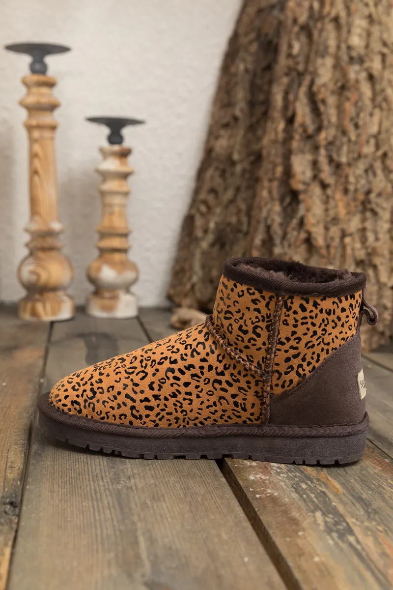 Faux Fur-Lined Leather Suede Low Boots