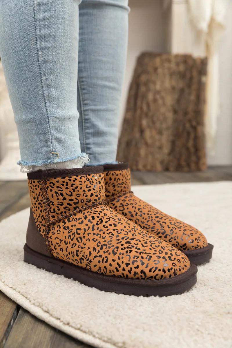 Faux Fur-Lined Leather Suede Low Boots