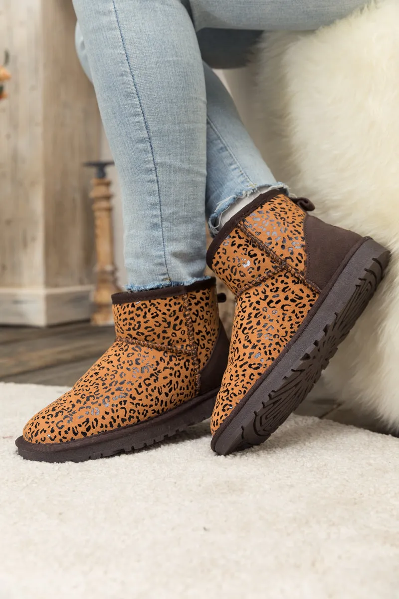 Faux Fur-Lined Leather Suede Low Boots