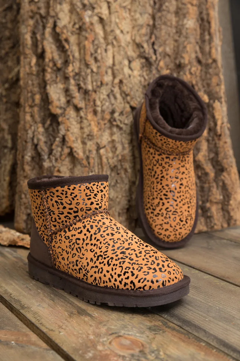 Faux Fur-Lined Leather Suede Low Boots