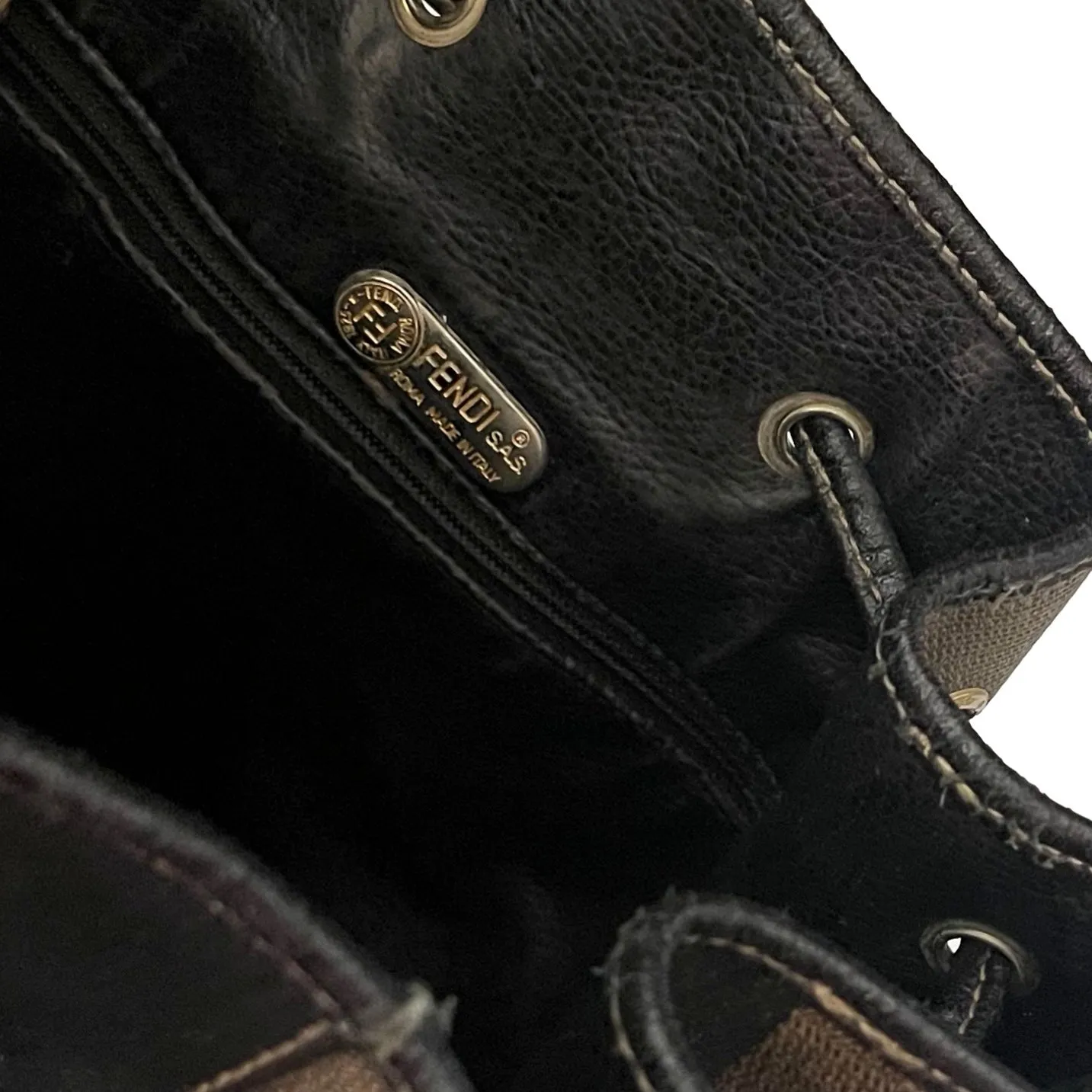 Fendi Stripe Logo Bucket Bag