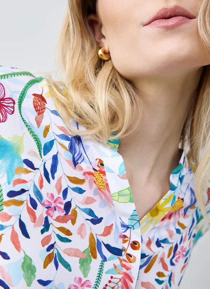 Floral Silk Print Blouse