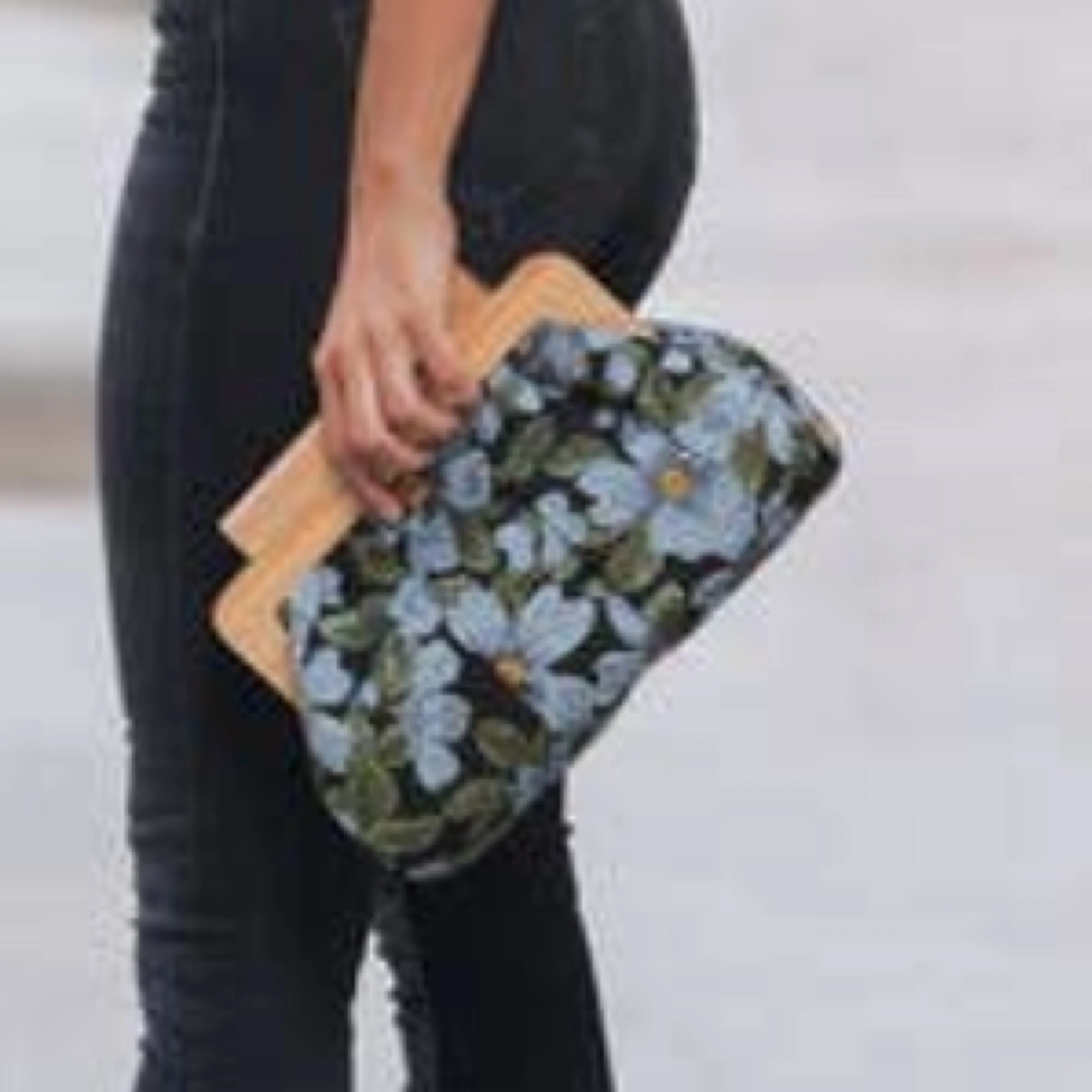 Floral Wood Clutch