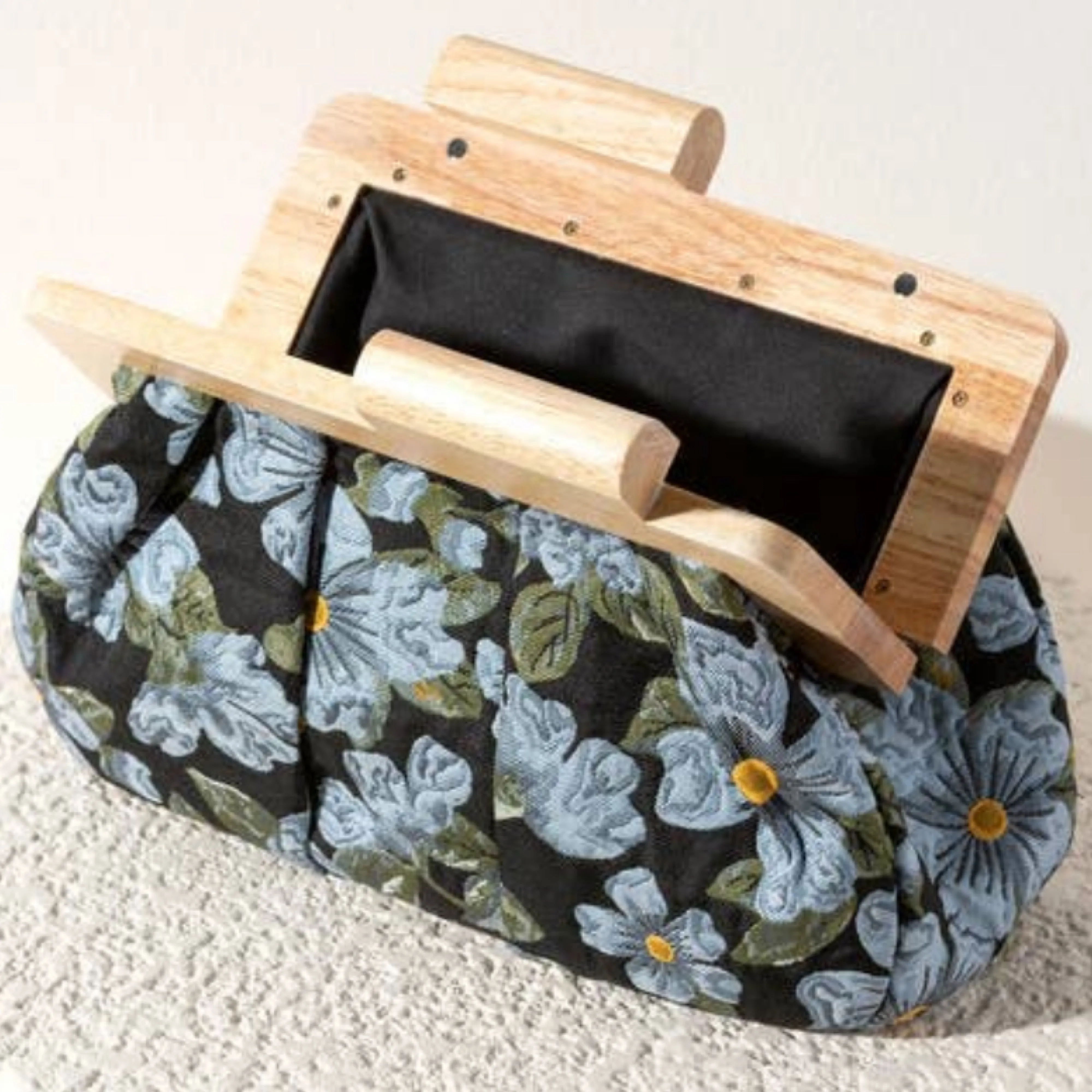 Floral Wood Clutch