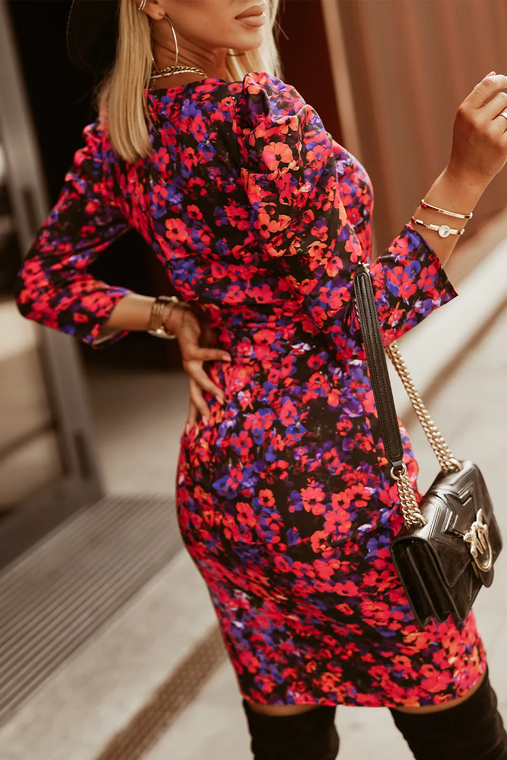 Floret Print Bodycon Dress