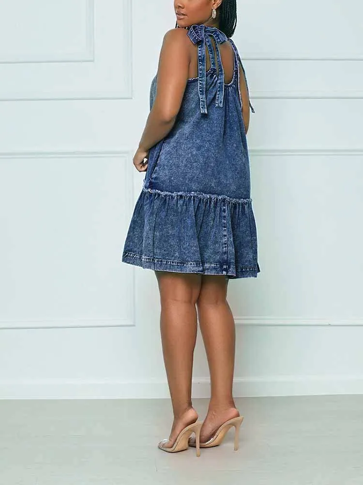 Flounce Denim Dresses