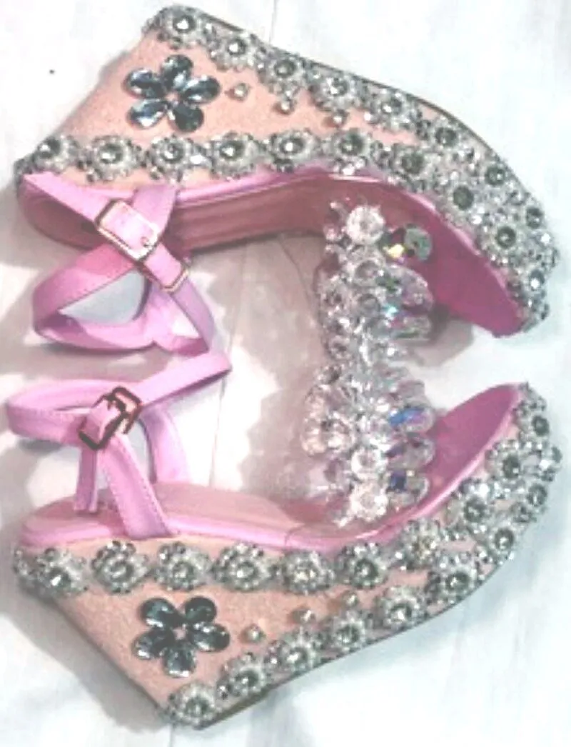 Flower Decor Wedges Heels Women Open Toe Platform Sandals