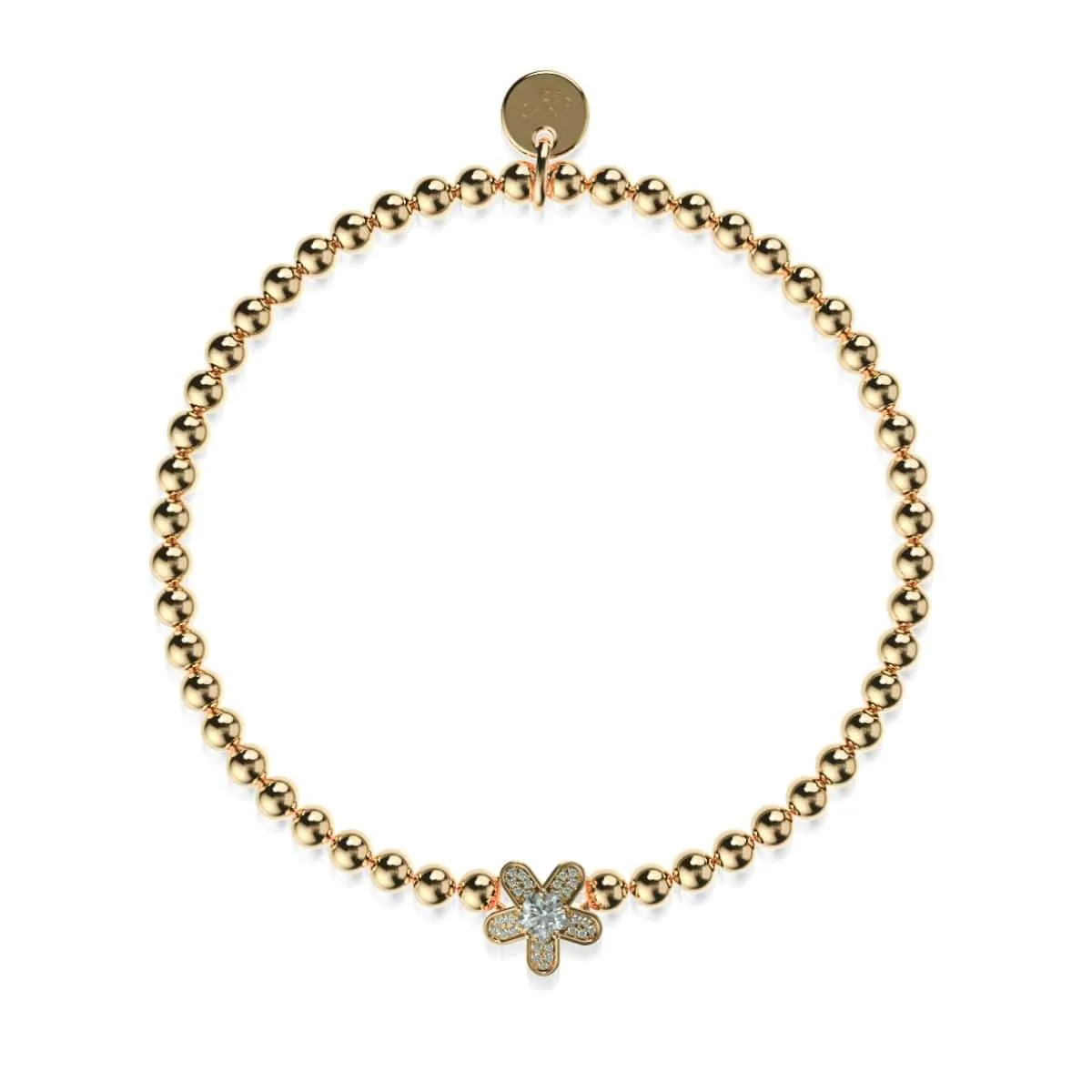 Flower Power | 18k Gold | Crystal Charm Bracelet