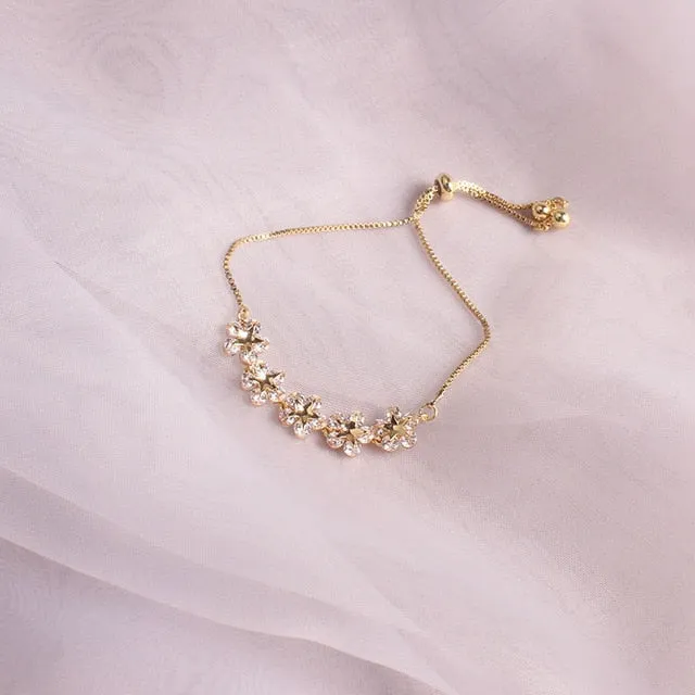 Freshwater Crystal Beads Charm Bracelet Bangles Women's Jewelry