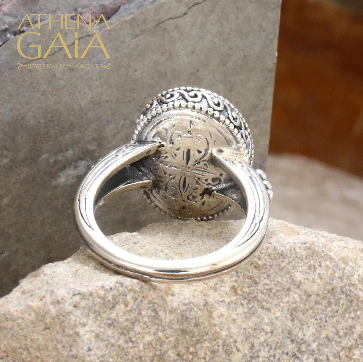 Garden Shadows Argonaut Silver Topaz Ring