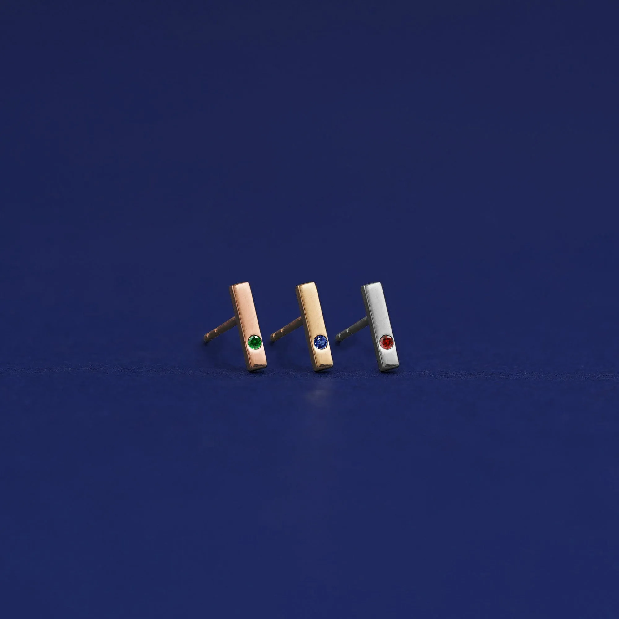 Gemstone Bar Earring
