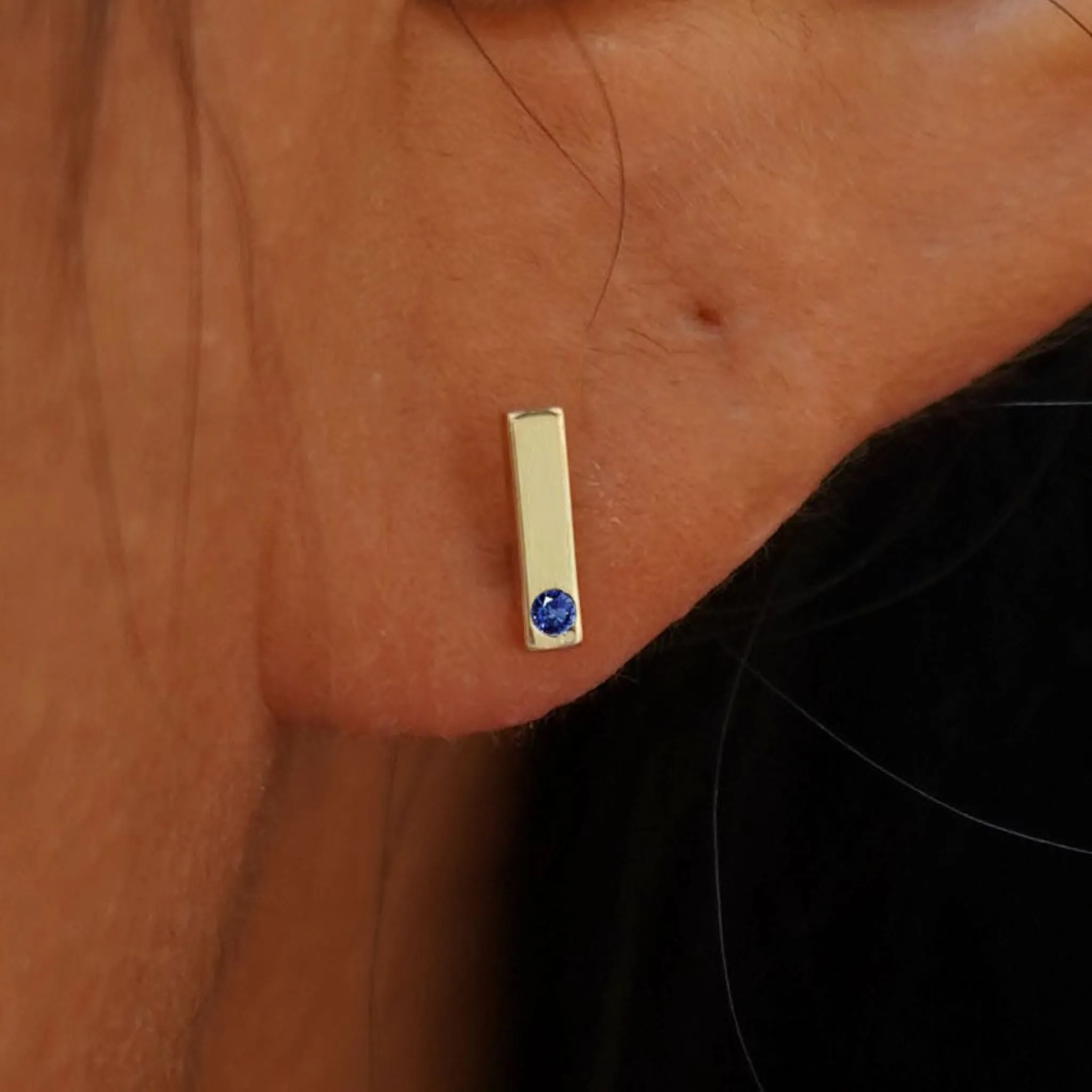 Gemstone Bar Earring