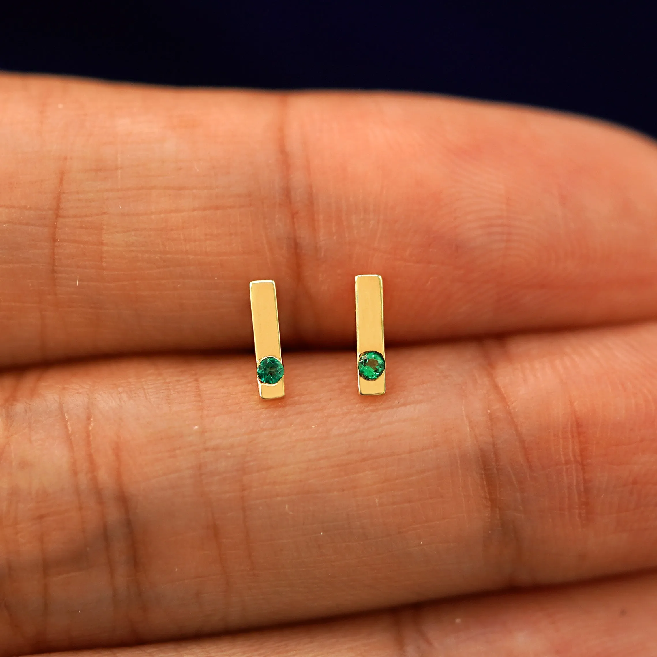 Gemstone Bar Earring